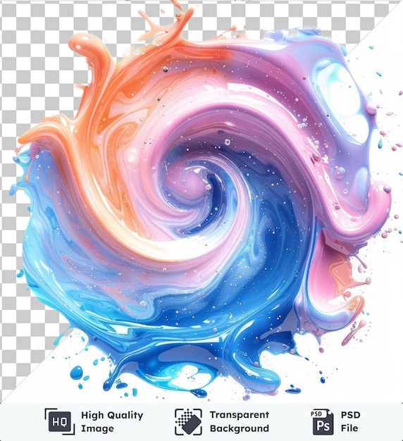 PSD psd with transparent liquid swirl patterns vector symbol marble flow in the form of a wave