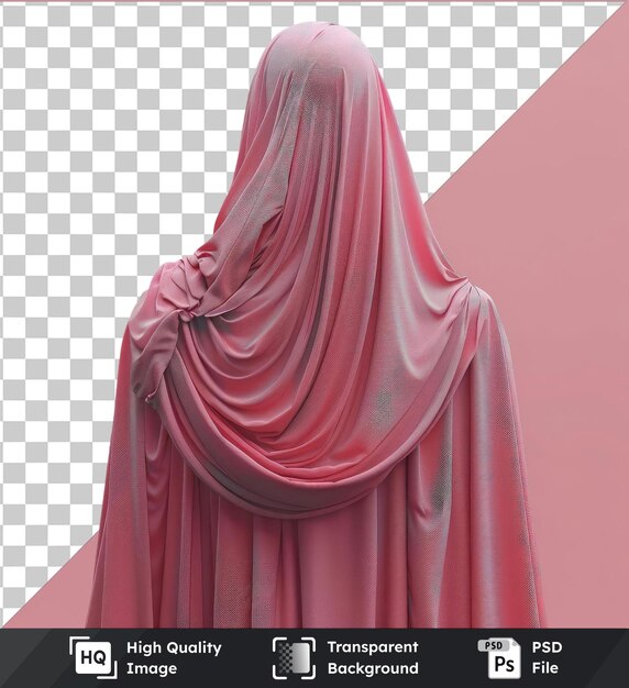 PSD psd with transparent ramadan traditional chador on a pink background