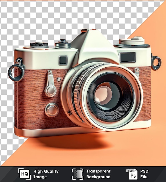 Psd with transparent realistic photographic journalist_s camera