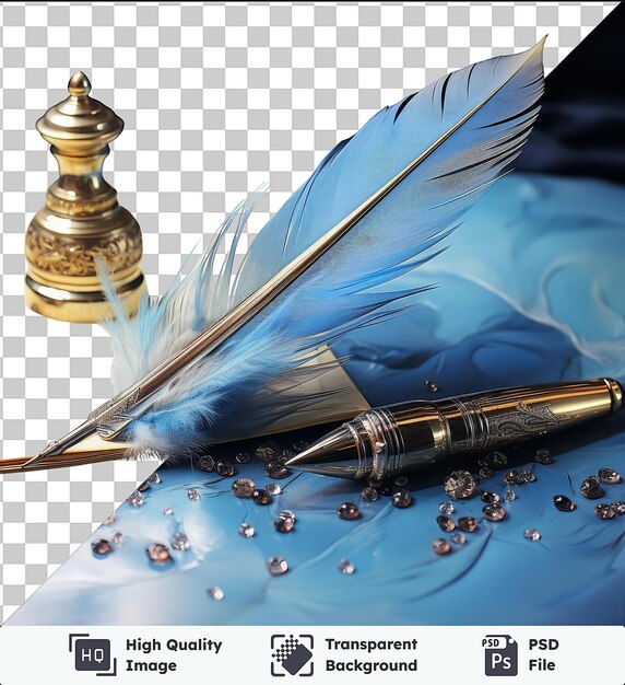PSD psd with transparent realistic photographic paleographer_s quill and ink