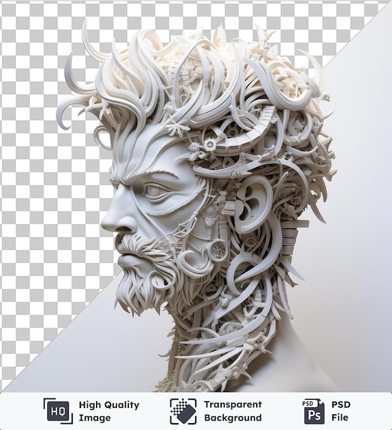 Psd with transparent realistic photographic sculptor _ s sculpture