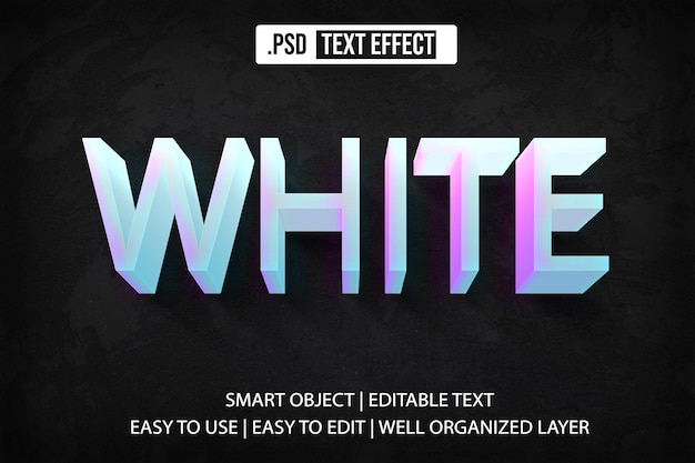 PSD witte bewerkbare psd tekst effect