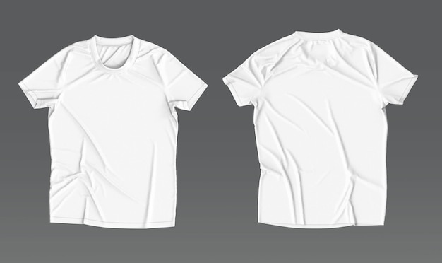 PSD psd witte t-shirts voor- en achteraanzicht mockup