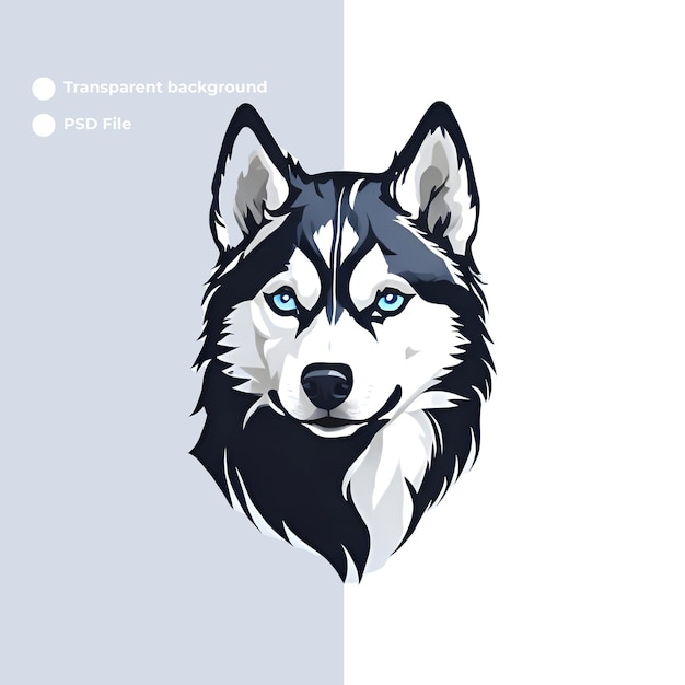 PSD psd wolf sticker illustratie