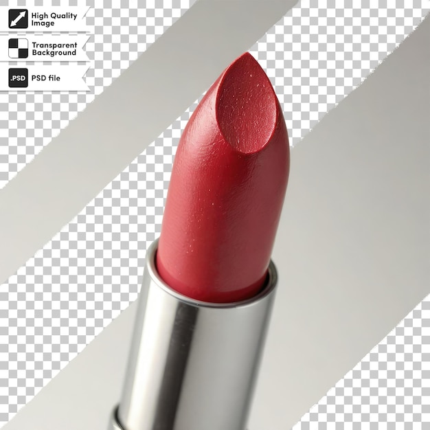 PSD psd woman applying lipstick red lipstick on transparent background with editable mask layer