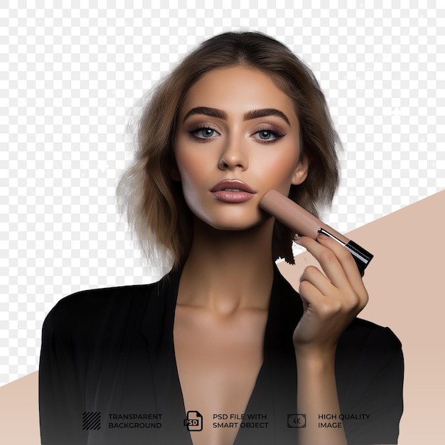 Psd women makeup and beauty isolated on transparent background