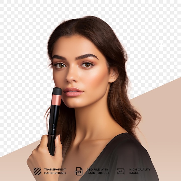 Psd women makeup and beauty isolated on transparent background