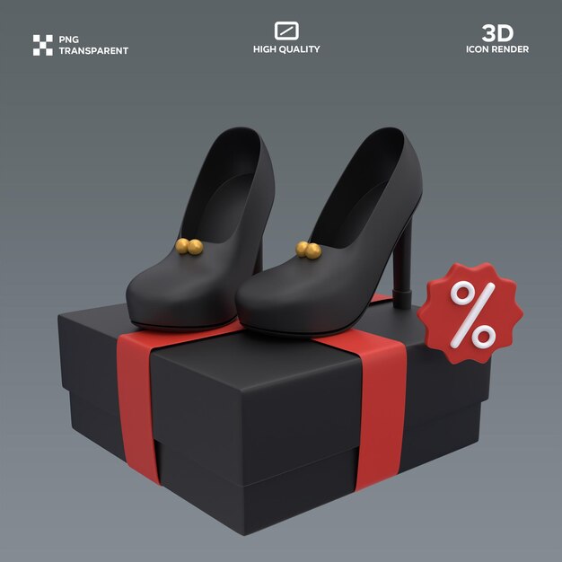 PSD Women Shoes 3D Illustration