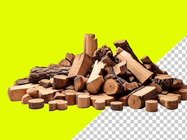 Psd of a wood pieces on a transparent background