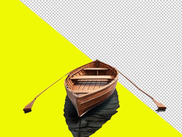 PSD psd of a wooden boat on transparent background