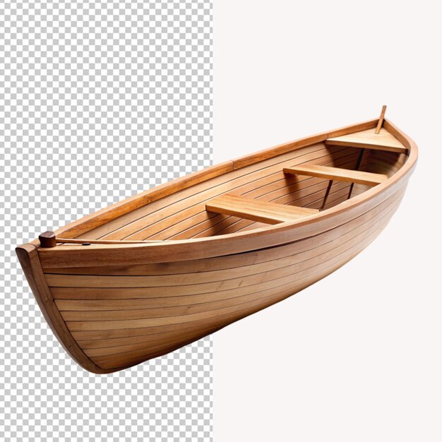 PSD psd of a wooden boat on transparent background