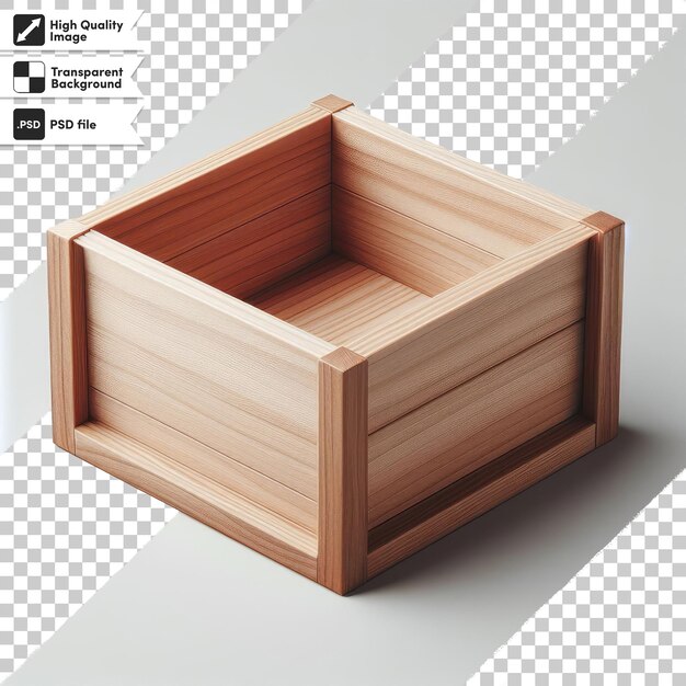 PSD psd wooden box on transparent background