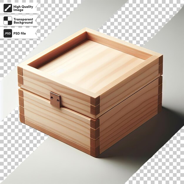 PSD psd wooden box on transparent background