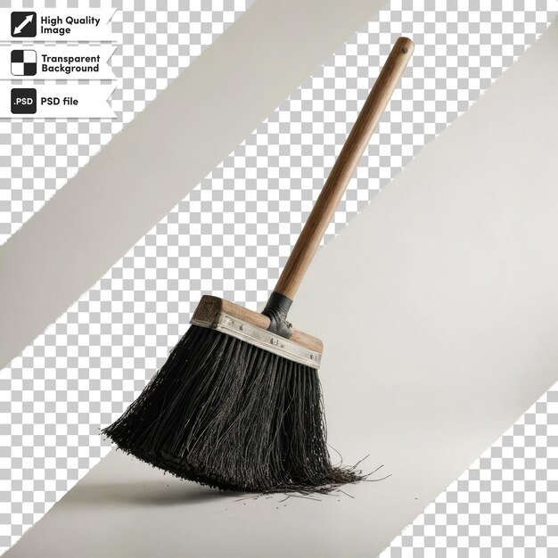 PSD psd wooden brush for cleaning on transparent background with editable mask layer