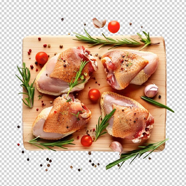 PSD psd wooden cutting board with a picture of a chicken and vegetables