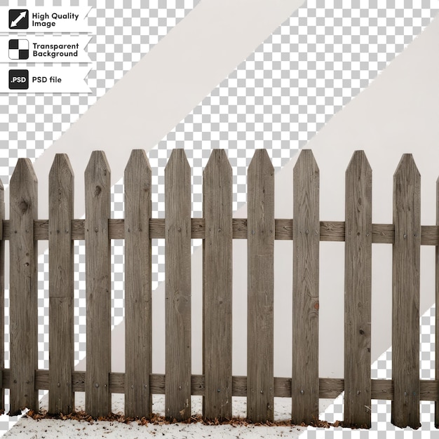 PSD psd wooden fence on transparent background with editable mask layer