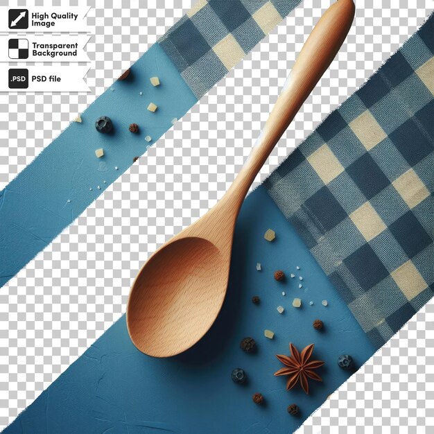 PSD psd wooden fork and spoon on transparent background