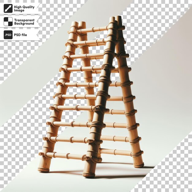 PSD psd wooden ladder of success on transparent background with editable mask layer