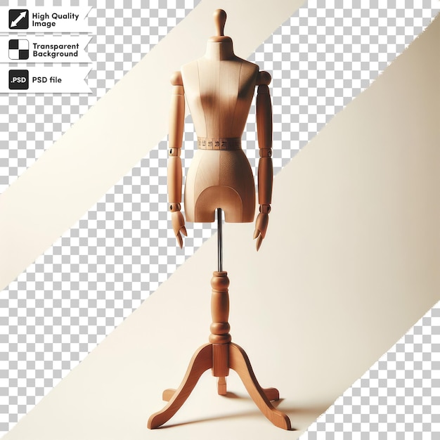 PSD psd wooden mannequin on transparent background