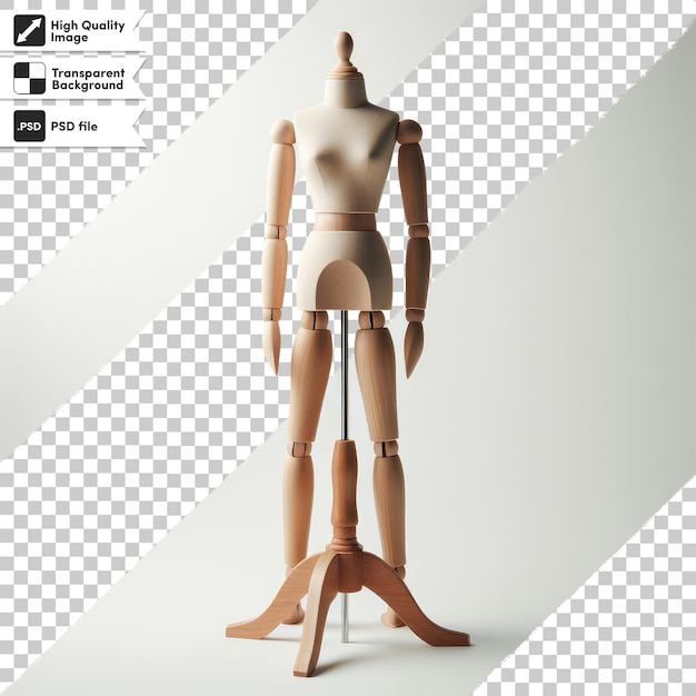 PSD psd wooden mannequin on transparent background