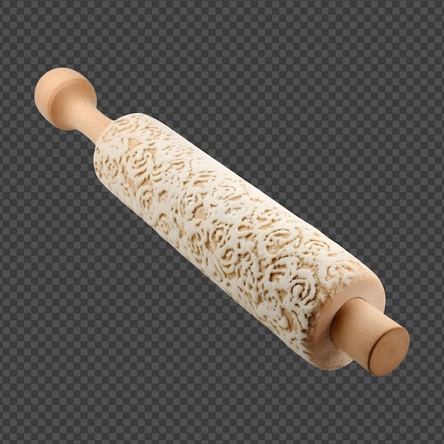 PSD psd wooden rolling pin isolated on transparent background