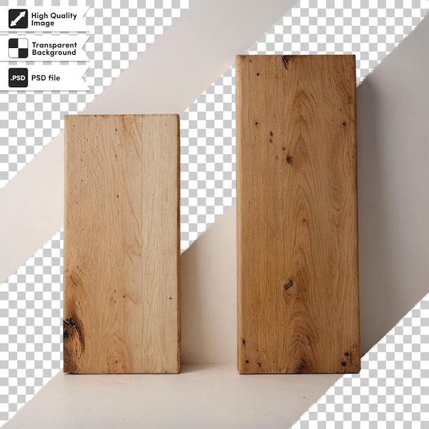 PSD psd wooden shelves on transparent background with editable mask layer
