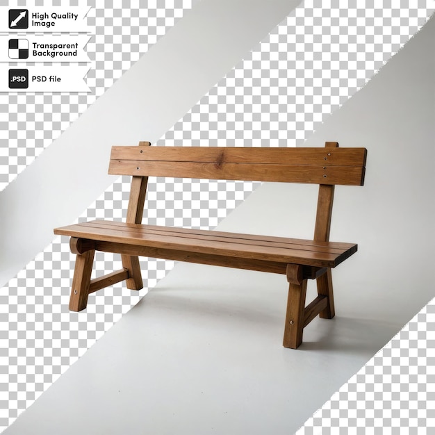 PSD psd wooden table and chair on transparent background with editable mask layer