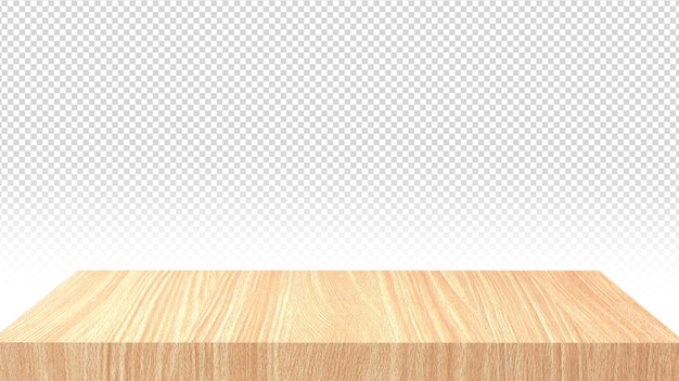 PSD psd wooden table with transparent background
