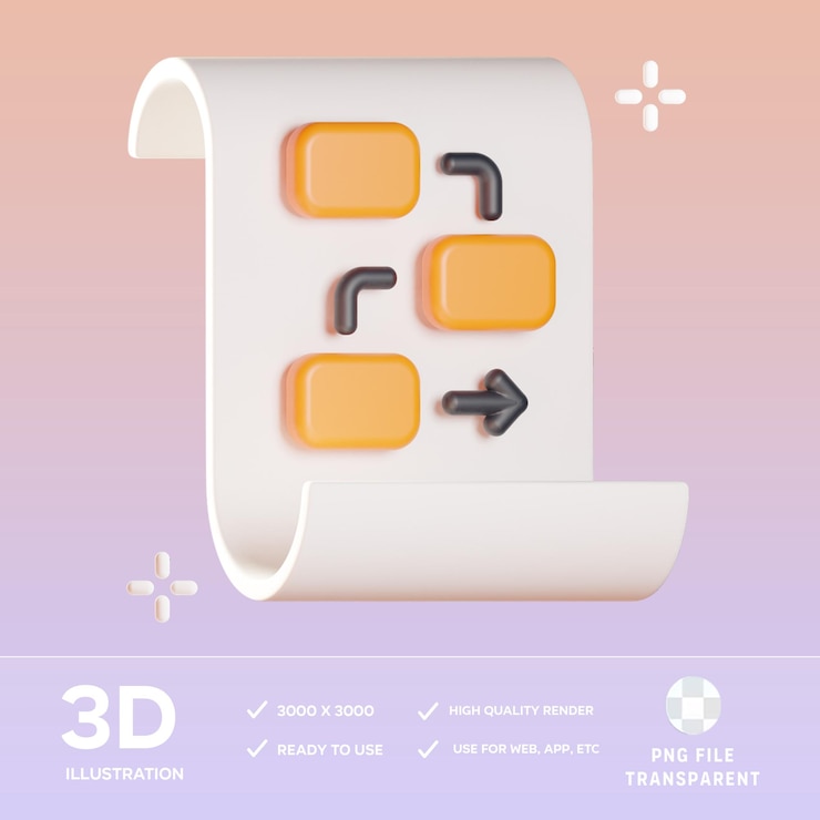 PSD psd workflow 3d illustration