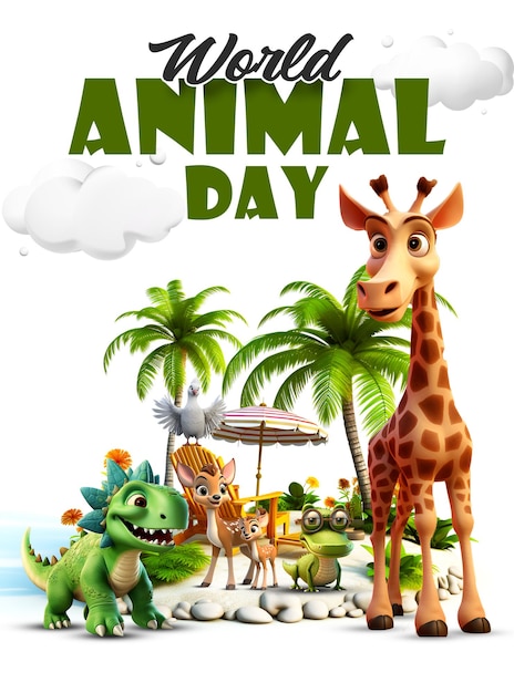 Psd world animal day social media post template