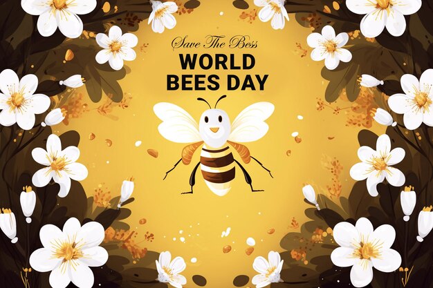 Psd world bees day background