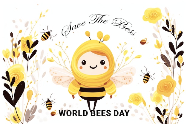 Psd world bees day background