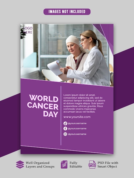 PSD World Cancer Day Flyer template