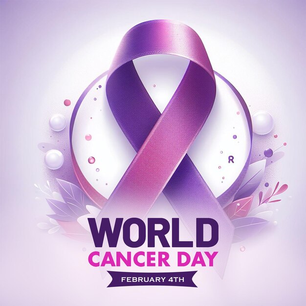 PSD psd world cancer day social media post template with world cancer day 3d background