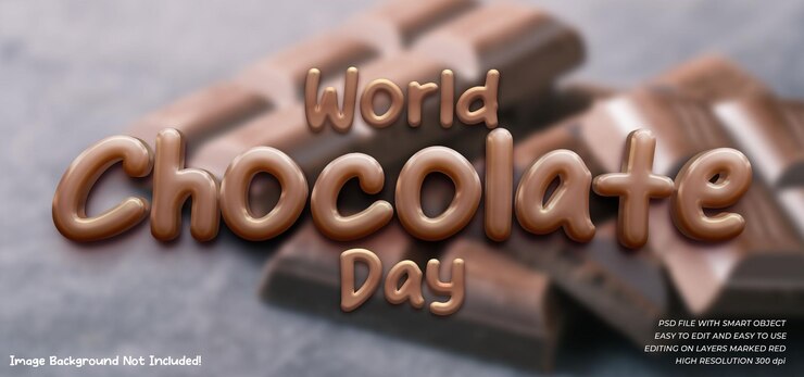 PSD psd world chocolate day background with editable text effect