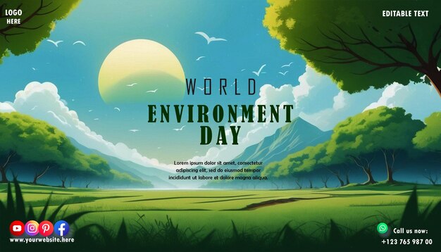 PSD psd world environment day design for social media poster and banner