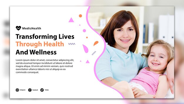 PSD world health day horizontal banner template