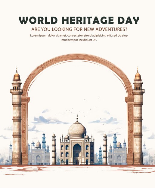 Psd world heritage day poster banner fyler