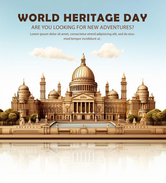 Psd world heritage day poster banner fyler