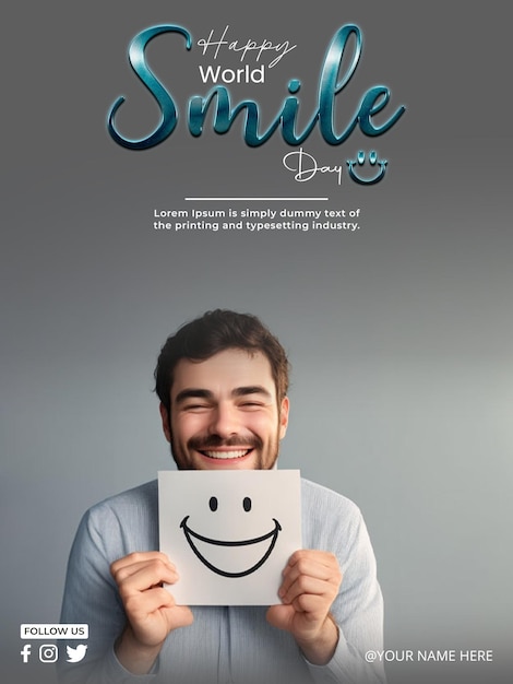 Psd world smile day social media post design