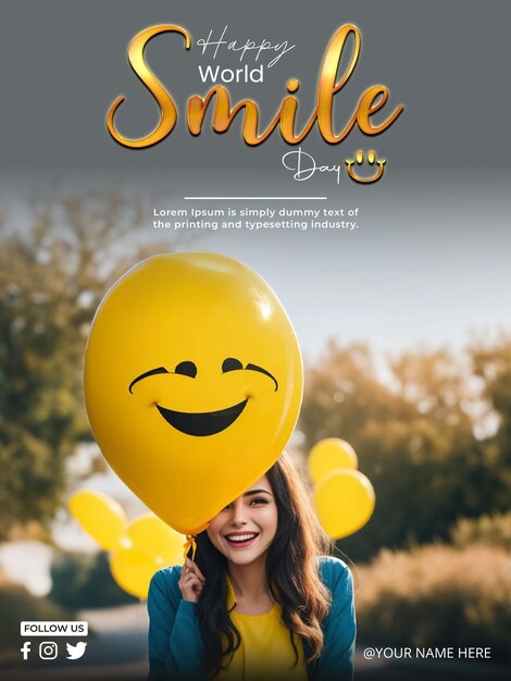 PSD psd world smile day sociale media postontwerp