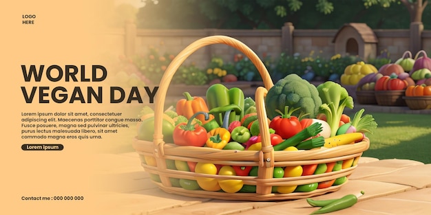 PSD psd world vegan day landing page template