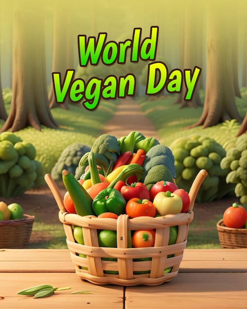 PSD modello psd per poster della giornata mondiale vegana