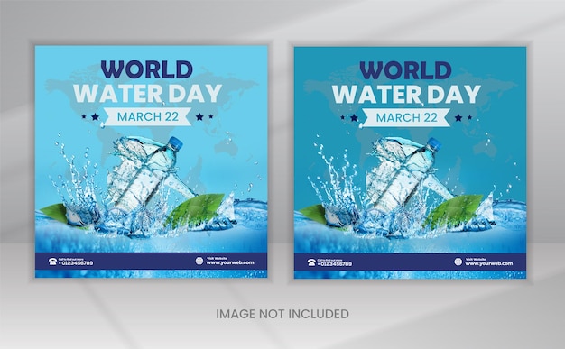 PSD psd world water day card 22 march