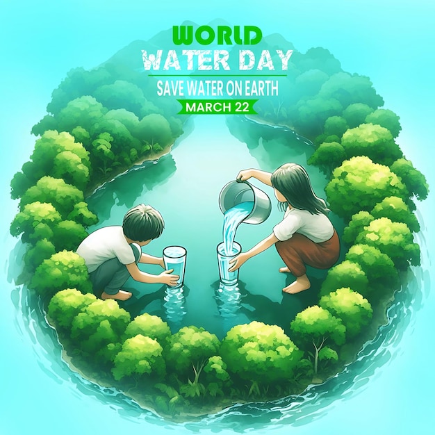 Psd world water day social media post design template