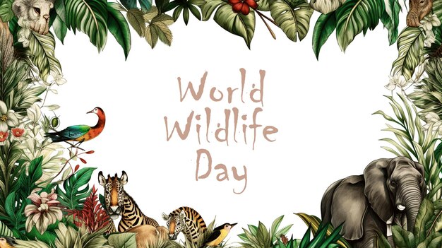 Psd world wildlife day background