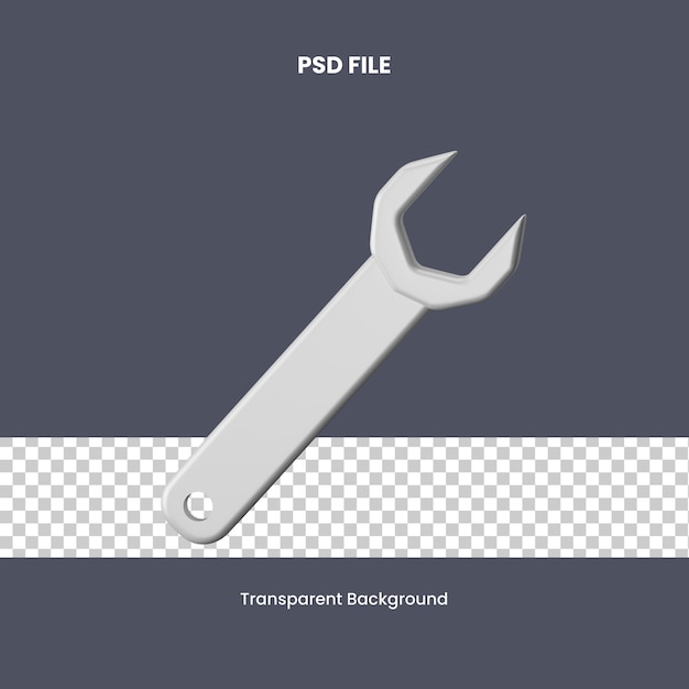 Psd wrench 3d icon illustration