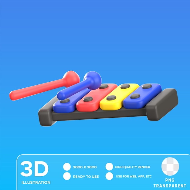 PSD psd xylophone top 3d illustration