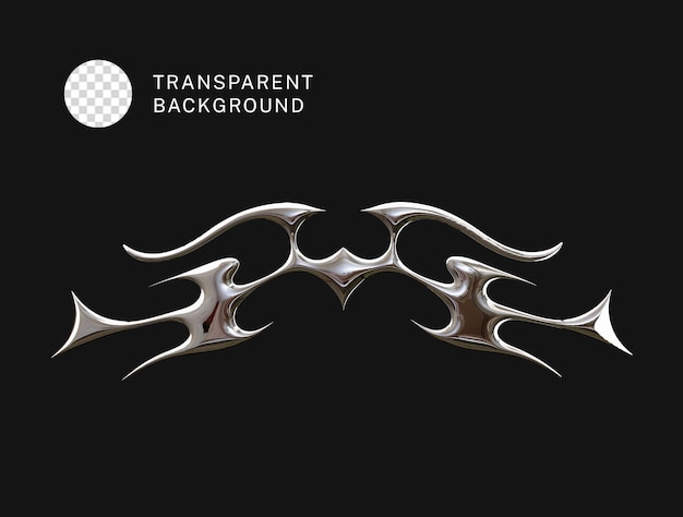 PSD y2k chrome 3d object