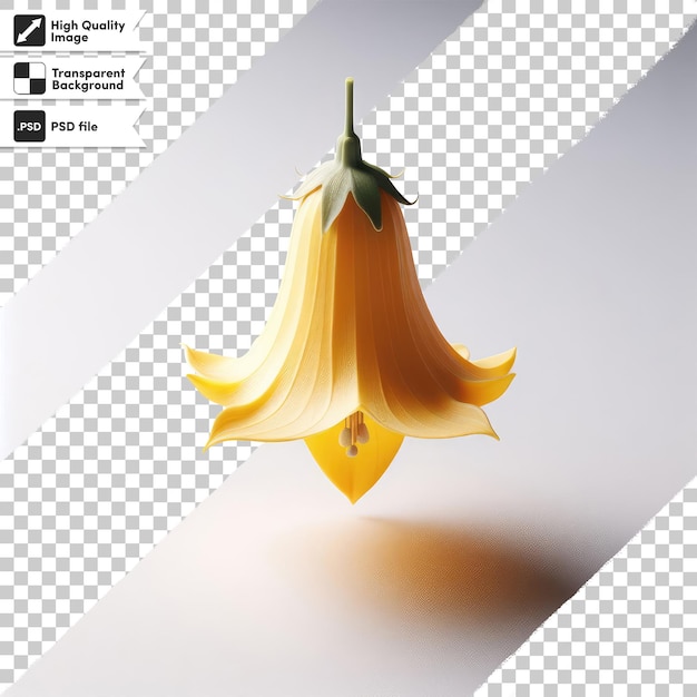 Psd Yellow Bellflower Campanula Thyrsoides는 편집 가능한 마스크 계층을 가진 투명한 배경에 있습니다.